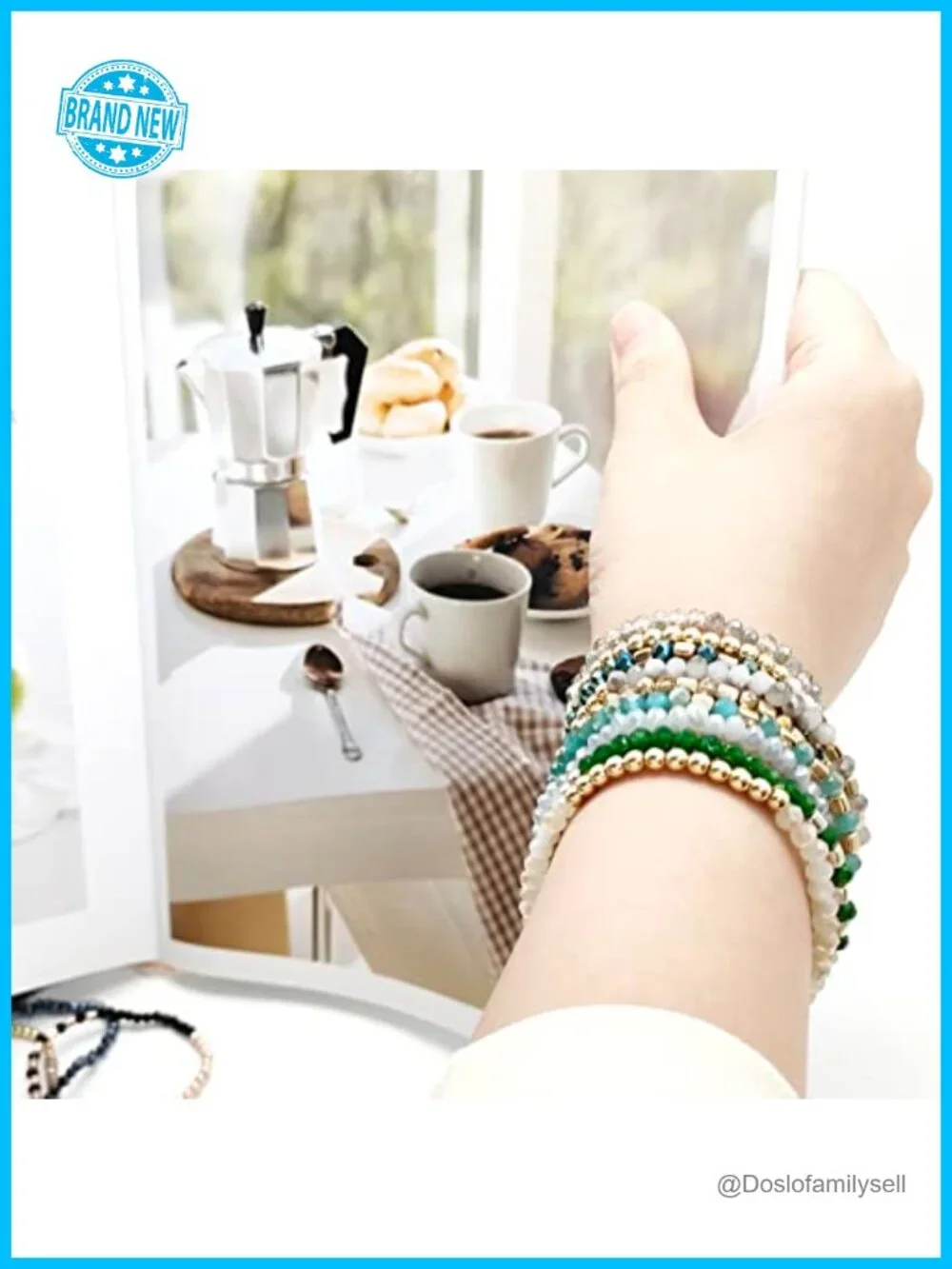 35Pcs Boho Beaded Bracelets Set Stackable Stretch Crystal Glass Bracelets
